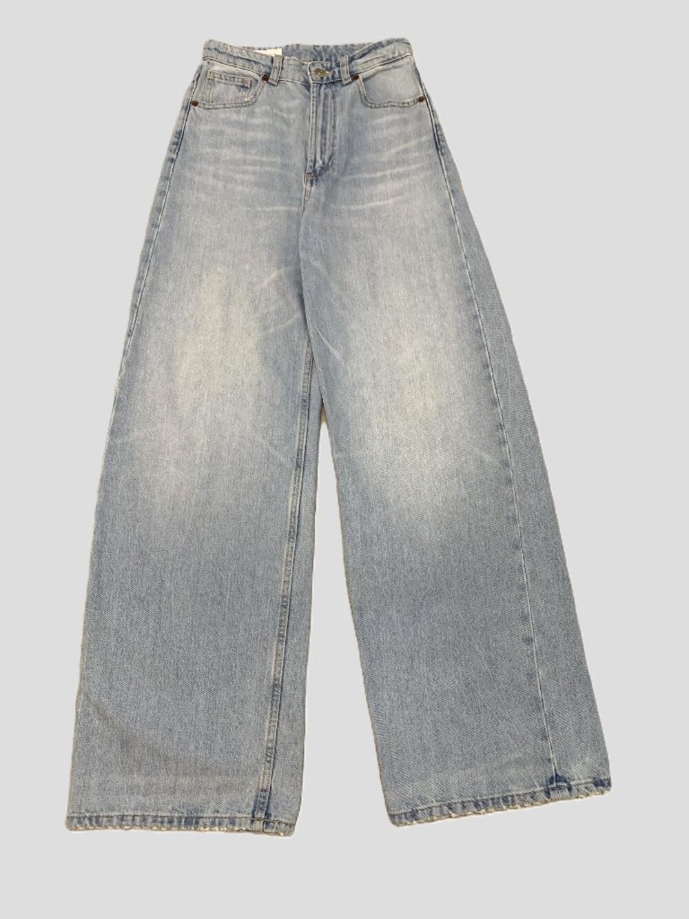 ZARA High‑Rise Wide‑Leg Women Light Wash Blue Jeans US Size 2 EUR Size 34